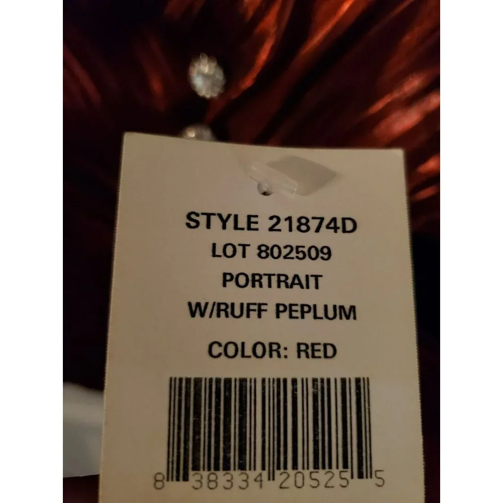 J.R Nites Women 20W Plus Size top Red New with Tags Zipper closure - Picture 4 of 10